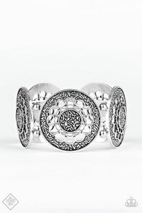 Marigold Medallions Paparazzi Fashion Fix Bracelet - Silver - Shon's Jewels Boutique