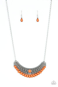 Abundantly Aztec - Orange Necklace