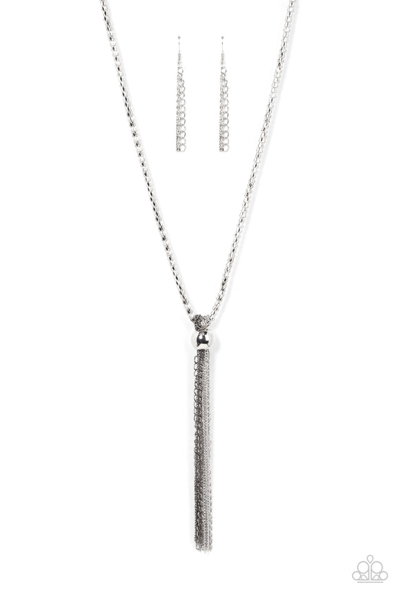 Metallic MESH-Up - Silver Necklace