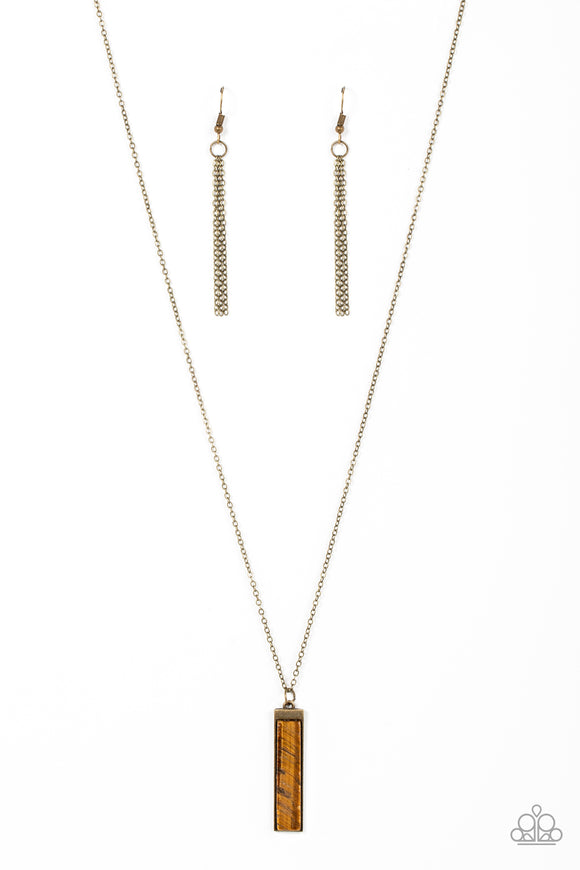 Set in GEMSTONE - Brass Necklace