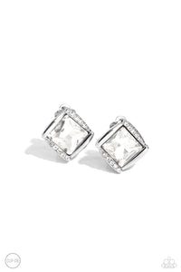 Sparkle Squared - White Earring