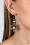 Free-Spirited Flourish - Brass Earring