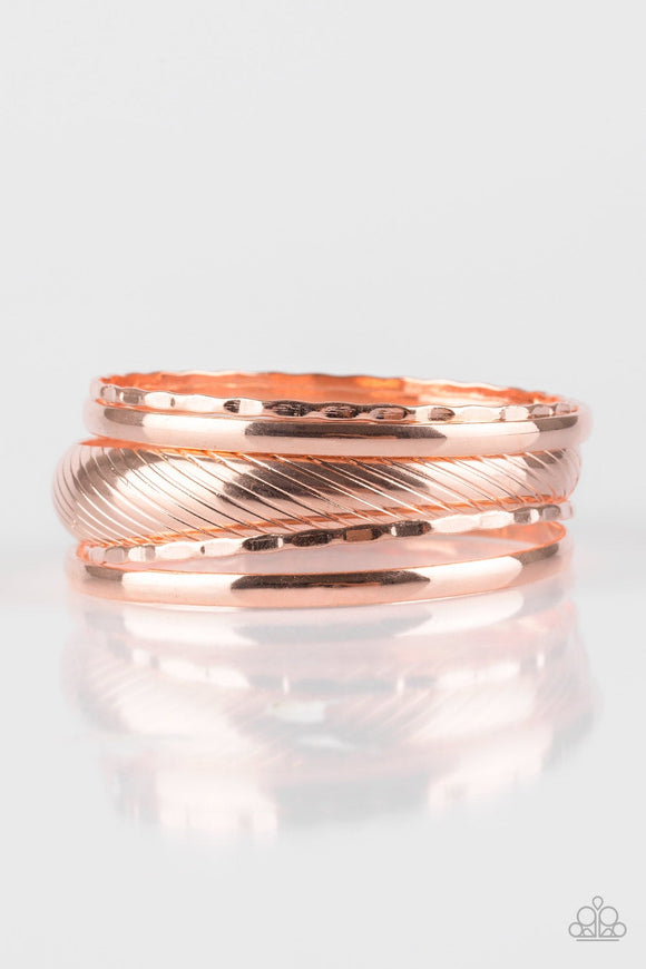 Boss of Boho- Copper Bangles - Set of 5 Bracelets