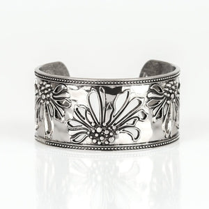 Where the Wildflowers Are - Silver Cuff - Shon's Jewels Boutique